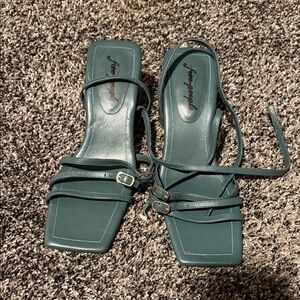 Free People Teal Strappy Heels